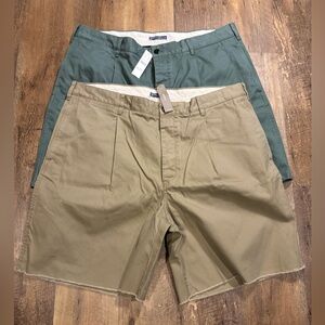 J. Crew Wallace & Barnes 8" pleated cutoff chino short 2 pairs NWT